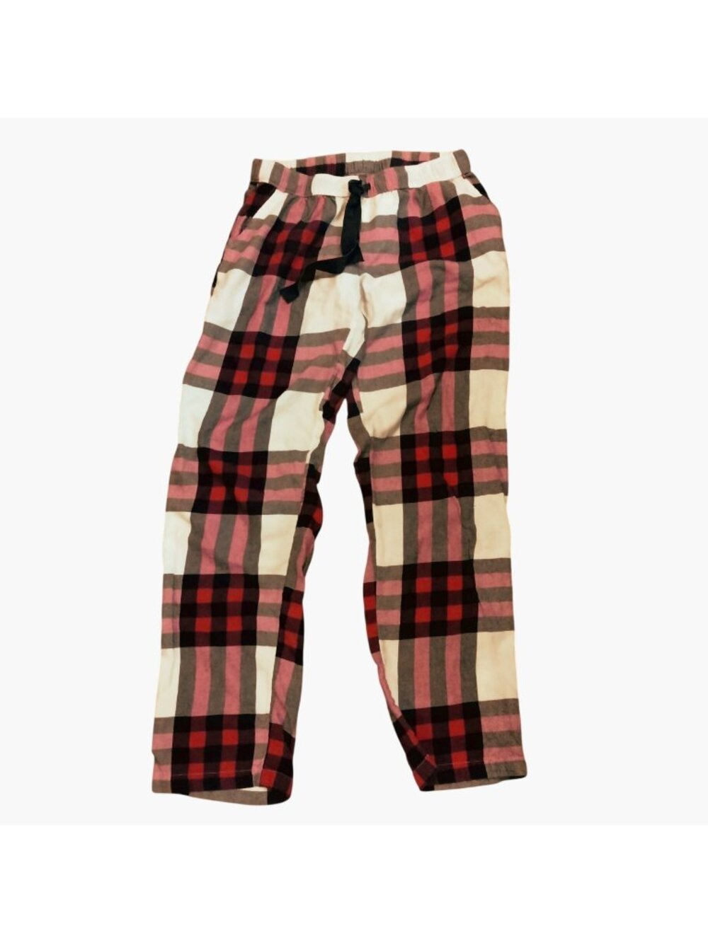 Aerie Plaid Flannel Pajama Pants Women Size Small Drawstring Waist Red Black Y2K
